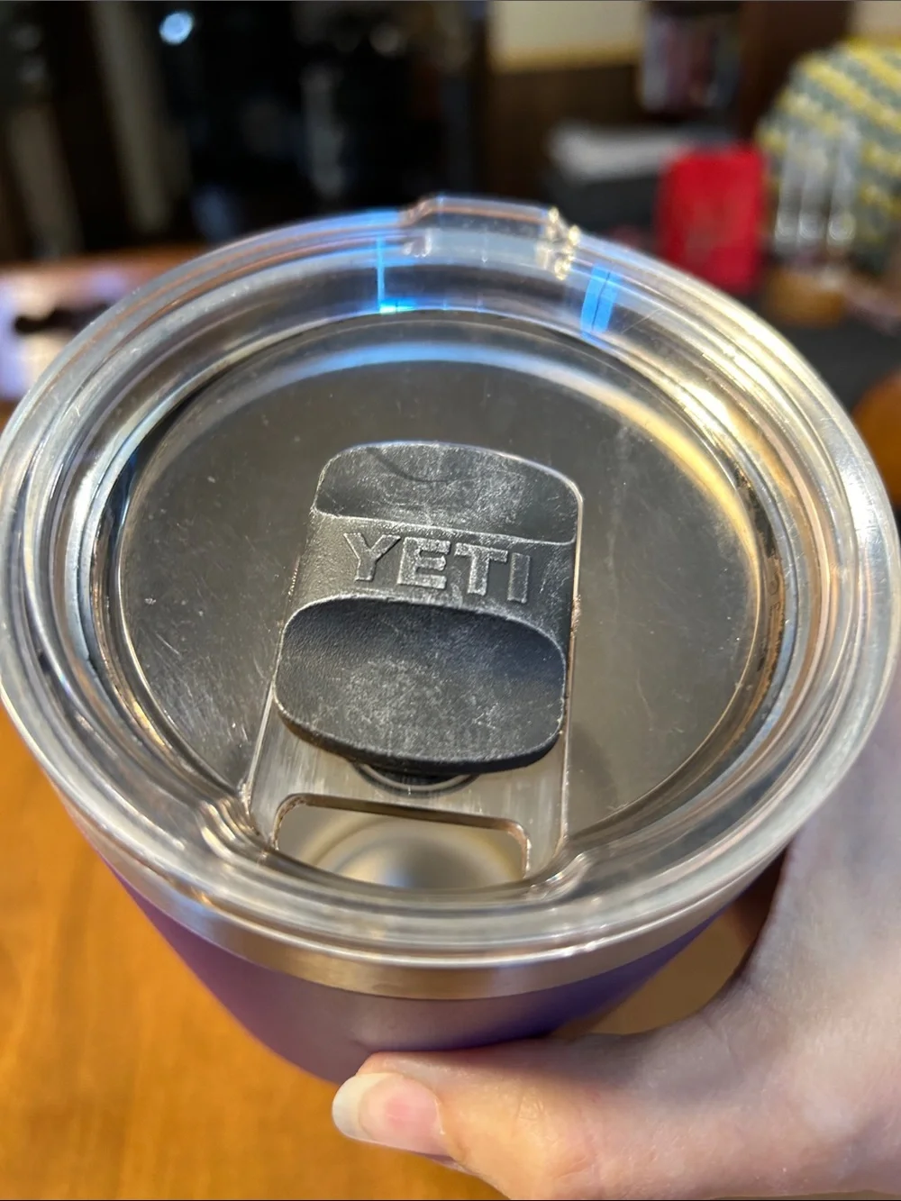 Yeti Purple Insulated Tumbler with Clear Lid 30oz